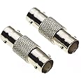 BNC In-Line Adaptor, Female To Female Coupler, Join Extend CCTV Cables, Socket To Socket Connector, Pack Of 2