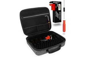 AKIELO + Custodia per batterie con tester universale per batterie e cacciavite inclusi - Custodia organizer per batterie senza ingombri - Contiene oltre 150 batterie AAA, AA, C, D, 9 V (non incluse)