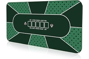 YUZPKRSI Profi Pokermatte 180 x 90cm, Texas Hold'em Pokerteppiche, Deluxe Poker Tischunterlage, Pokertischauflage Blackjack Matte, inkl Tragetasche für echtes Casino-Feeling (Grün-240x120cm)