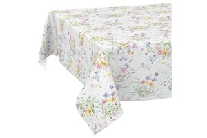 Vaxduk bordsduk tvättbar lättvårdad vattenavvisande lotuseffekt utomhus vaxduk vår trädgårdsbordsduk blommor 160 x 120 cm skärkant