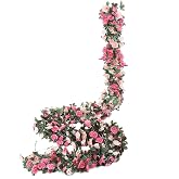 Weldomcor 5 Pack 8 Feet Artificial Rose Garland Flowers Hanging Silk Flowers Outdoor Hanging Artificial Flowers Deco for Wedd