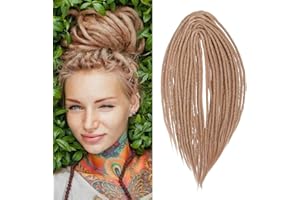 Dsoar 24 Pollici 10 Fili/Confezione Estensioni di Dreadlock Sintetici Sottili 0,6cm Capelli Intrecciati All'Uncinetto Morbidi Dreadlocks A Doppia Estremità Stile Hippie Reggae Hip-Hop