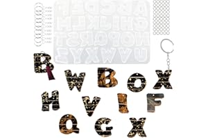 YRIHJIXQ Lettera stampo in silicone con fori resina epossidica alfabeto stampi ciondolo portachiavi