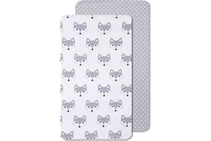 Lovely Hippo Draps Housses Cododo Compatible Neste Up, 100% Coton - Fabriqué en Europe (55 x 90 cm, Renardeau Gris)