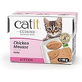 Catit Cuisine Chicken Mousse Kitten Complete Wet Cat Food, Grain Free Wet Cat Food, Smooth Protein-Rich Meal for Kittens, 90g