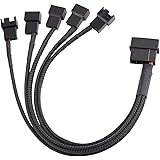 Molex 4 Broches vers 5 x 3 Broches / 4 Broches PMW 12V Câble Adaptateur d'alimentation du Ventilateur du boîtier du PC, 3 Bro