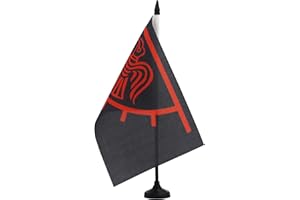 AZ FLAG - Tischflagge Gott Odin, 21 x 14 cm – kleine Flagge der nordischen Mythologie, für Büro, 100% Polyester, mit Fahnenstange von 25 cm und Sockel aus schwarzem Kunststoff
