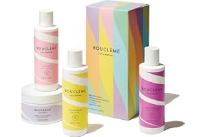 Bouclème Gift Set - Curl Defining Gel, Curl Cream, Super Holder Styler and Intensive Moisture Treatment - Gift Set - Cruelty-Free and Plant Powered - 4 x 100ml (Pack Of 4)