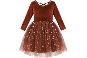 Miyanuby Toddler Girls Fall Winter Dresses Baby Girls Clothes Velvet Tulle Twirl Dress Long Sleeve Princess Party Dress for Infant Baby Girls