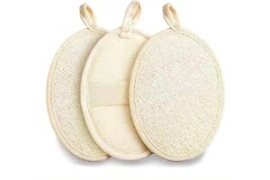 KUOXAN 3 Pcs Loofah Sponge, Body Loofah, Skin Bath Loofah, Shower Body Exfoliator Scrubbing Pads for Women and Men