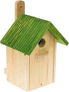 MAZUR International Nistkasten Natur f&uuml;r Blaumeisen &amp; kleine Meisenarten aus Holz -wetterfest, Vogelhaus f&uuml;r Meisen, Nisthilfe mit 32 mm Einflugloch Vogelhaus Meisenkasten Nisth&ouml;hle