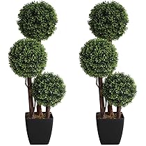 Confezione da 2 alberi artificiali in palle di bosso