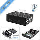 Raspberry Pi 4 Aluminum Case, Raspberry Pi 4 Model B Heavy Duty Aluminum Passive Cooling Heat Dissaption Metal Case for…