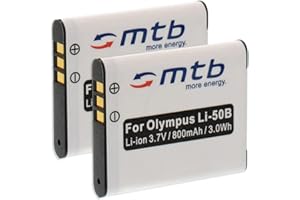 MTB MORE ENERGY 2X Batería Li-50b para Olympus VH-510, VH-520, VR-340, VR-350, VR-360, XZ-1, XZ-10 (Ver descripción)