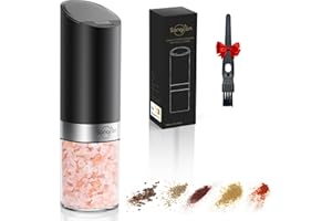 SANGCON-EP Sangcon Macinapepe elettrico a gravità, Copertura Antipolvere, Alimentato da 4AAA batterie, Granulometria Regolabile, Funzionamento con una sola mano,1 PZ(Nero)