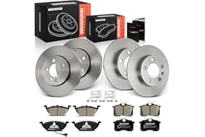 Frankberg 4x Brake Disc + 8x Brake Pad with Brake Lubricants Front Axle Rear Axle Compatible with Golf IV 1J1 1997-2005 A3 8L1 1996-2003 Polo 9A 9N 2001-2009 Replace# 1J0615301D