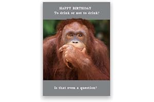 Pigment - Animal Antics - Cheeky Chimp - Birthday Cards for Women - Birthday Cards for Men - SC Certified - Made in the UK - 130 x 176