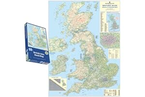ALL JIGSAW PUZZLES 1000 Piece Jigsaw Puzzle For Adults - British Isles Road Map - Discover the Britain with this Focused Road Map Featuring Mountainous Areas, Motorways, A Roads, B Roads, Ferry Routes & More