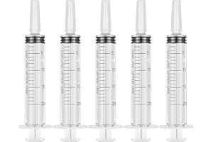 Fanshiontide 5 Stück Spritzen 20ml Fütterungsspritze Plastikspritze für Neugeborene Tierfütterung, Messflüssigkeit, Maskerade-Requisiten, Bewässerung