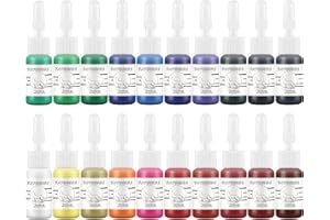 Tatooine Set di colori per tatuaggi, 20 x 5 ml, inchiostro per tatuaggi, colore nero, rosso, bianco, accessorio per tatuaggi, per pittura del corpo, arte