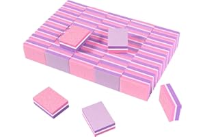 CGBE 50 Piezas Bloque de Lima Para Uñas, Taco Pulidor Uñas Doble Cara Grano 100/180, Bloque Pulido Uñas Profesional, Lima Pulidora Uñas Lavable para Uñas Gel y Acrílico, Rosa/Violeta