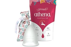 ATHENA CUP Coupe Menstruelle Athena - Garantie Sans Fuites Ou Démangeaisons - Silicone Très Douce Et à Peine Perceptible - Taille 1, Transparent