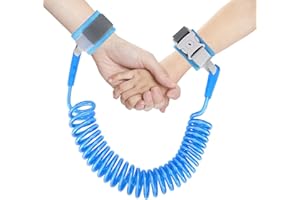 WELHAEPI Anti Lost Toddler Wrist Reins, Toddler Safety Harness Walking Leash, Anti-Lost Child Safety Wrist Link, 2.5M 360 Degree Rotating Wrist Strap with Elastic Wire Rope for Kids Baby Boys Girls