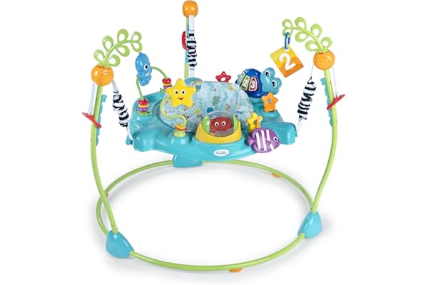 Baby Einstein, Sauteur et activités Ocean Explorers Curiosity Cove 2-in-1 Educational Activity Jumper de Baby Einstein et jouet pour jeux au sol, enfants de 6 à 12 mois