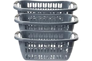 CENTI 3er Set Große Wäschewanne Grau 55x37x20 cm: Dein Multitalent für Ordnung und Komfort!