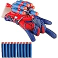 X spring Launcher Gloves for Spiderman, Spider-Man Launcher Gloves Educational Toys with 15, Spider Gloves Man Web Shooter Toy, Spider Launcher Wrist Toys Costume Cosplay Super Hero Toys Gift