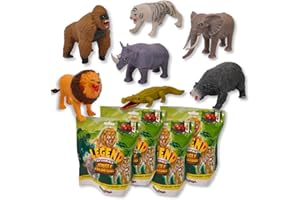 #sbabam, Funny Box Legend of Animals Jungle Predators,Juegos para Niños de Edicola, Animales de Juguete para Niños Pack de 4 Piezas, Animales para Niños Extendibles, Encuentra los Cambia Color