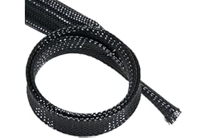 ISOLATECH kanał kablowy w oplocie czarny na metry Ø 20 mm 2 metry organizator kabli do zarządzania kablami biurko akcesoria PC