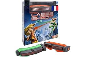 Megableu Laser Shoot - Juego láser para niños a Partir de 6 años, sin Pistola, con 2 máscaras láser Ajustables, Combate hasta 10 m, Juegos al Aire Libre y Interior, Idea de Regalo, versión Francesa