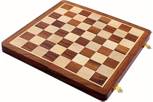 StonKraft Scacchiera in legno senza pezzi per giocatori di scacchi professionisti, scacchi appropriati in legno e ottone, disponibili separatamente per marca (35,6 x 35,6 cm, legno di acacia)