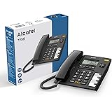 Alcatel T56 NERO Telefono fisso con ampio display, funzione Vivavoce, 4 Tasti di memoria diretta, Registro chiamate dettaglia