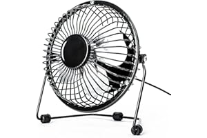 Status 4 Inch USB Desk Fan, Mini Portable, Single Speed, Black, Compact Personal Cooling Fan for Office Travel (SUSBBLKWFAN1PKB4)