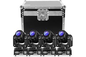 HOLDLAMP 4 PCS Cabeza Móvil LED con 1 flightcase Spot Beam Discoteca 30W dmx512 RGB Luz del Partido la Iluminación del Escenario con 8 Patrones de Efecto de Luz para Bar Fiesta Navideña Halloween