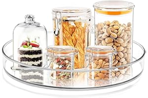 ERBO Drehteller Organizer, Küchen Kühlschrank Organizer, 360° Kühlschrank Drehplatte Gewürzhalter, Drehbarer Organizer für Küche Speisekammer Schrank Dresser (23cm Durchmesser)