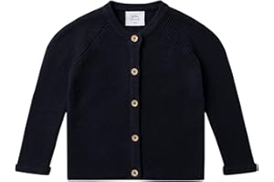 Stellou & friends Cardigan-Strickjacke für Mädchen und Jungen mit Knöpfen in Holz-Optik | Hochwertige Baby-Kleidung aus 100% Baumwolle - IV V