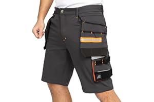 BWOLF Vector Pantaloncini da Lavoro da Uomo, Robusti e Flessibili, 90% Nylon, 10% Elastan, Leggeri, Elastici, con Molti Tasche