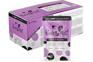 Pooch & Mutt - Calm & Relaxed, Complete Wet Dog Food (Grain Free), Lamb and Beef, Pack of 12 x 150g