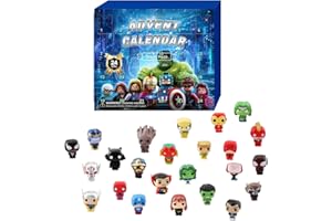 Aleshime Superhero Advent Calendar 2025, Avenger Christmas Countdown Calendars, 24 Days Toy Advent Calendar for Kids Boys Girls Christmas Party Favor Gifts(Blue A)