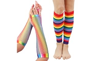 XIEXIESHER 3 paar Elastische Beinstulpen und Netzhandschuhe Set, Stulpen Damen aus Baumwolle Lang und Kurz Netzhandschuhe Weich Sportgeschenk, Tanzen, Sport, Gym, Bergtouren