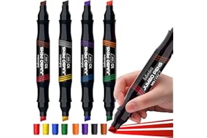 joibabe Permanentmarker, Marker stifte, Filzstifte 4 Stück/8 Farben Permanent Marker - 2-10 mm Dicke spitze Keilspitze - Für Malerei, Graffiti, Markieren - Geeignet für Karton, Plastik, Holz, Glas