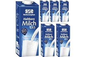 ‎PUFAI Pufai Weihenstephan Haltbare Milch 3,5% Fett, Milch 1000 ml x 6 STÜCK mit Pufai kostenlosem Überraschungsgeschenk