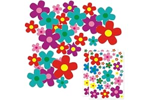 ORMROMRA Lot de 70 Fleurs Autocollants en Vinyle Imperméables, Valises Stickers pour Bagages Skateboard Guitare Ordinateur Portable
