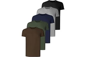 Teesmen Homme Sport T-Shirt 5pack Gym Manches Courtes Courir Simple Mulit Crew Neck Workout T-Shirt