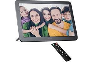 Cadre Photo Numérique 8 Pouces, Fambrow Cadre Photo Électronique avec Écran 1920 x 1080 Full IPS, Cadre Photo Vidéo USB avec Télécommande, Photo/Musique/Lecteur Vidéo/Calendrier/Réveil