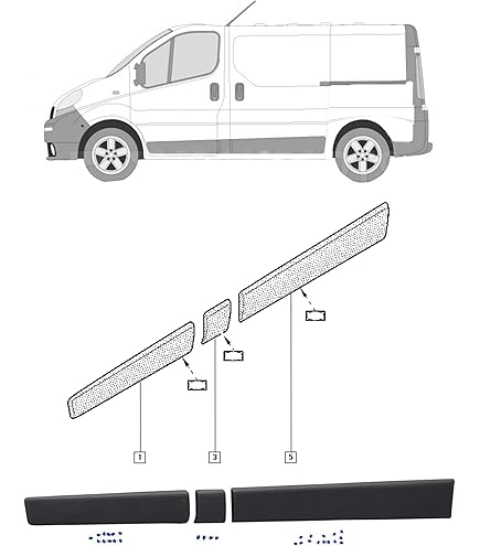 Embellecedor de moldura lateral izquierda Opel Vivaro 2001-2014