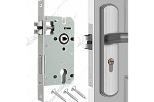 Benaton Serratura da incasso per porta della stanza, distanza tra i bordi di 50 mm, distanza tra i fori è di 72 mm, serrature per porte d'ingresso (210 x 22 mm)